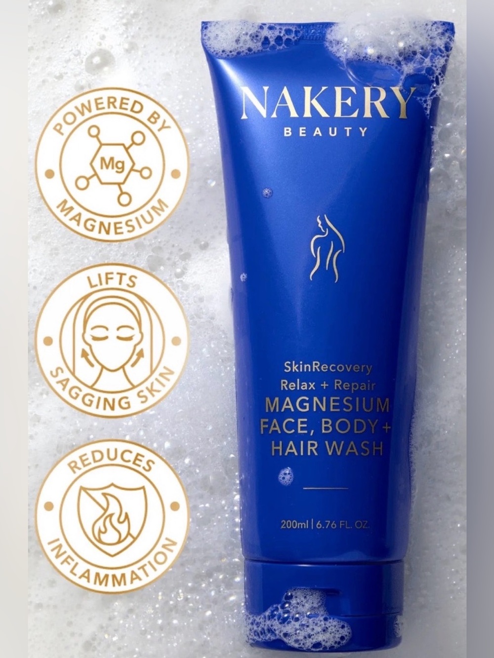 Nakery SkinRecovery Magnesium Face, Body & Hair Wash
